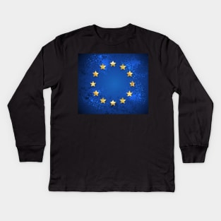 Grungy European Union symbol Kids Long Sleeve T-Shirt